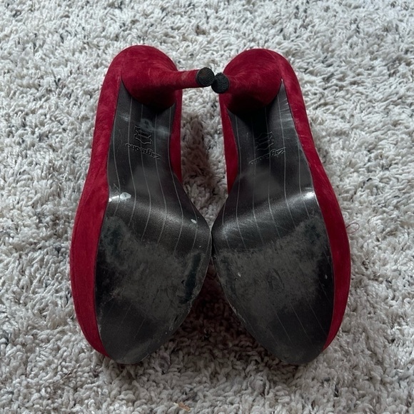Zigi Soho Suede Leather Red Platform Stiletto Heels Pumps Size 9 Women’s - Picture 6 of 8
